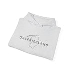 Ostfriesland Karte Hoodie — Minimalistischer Outline Kapuzenpullover