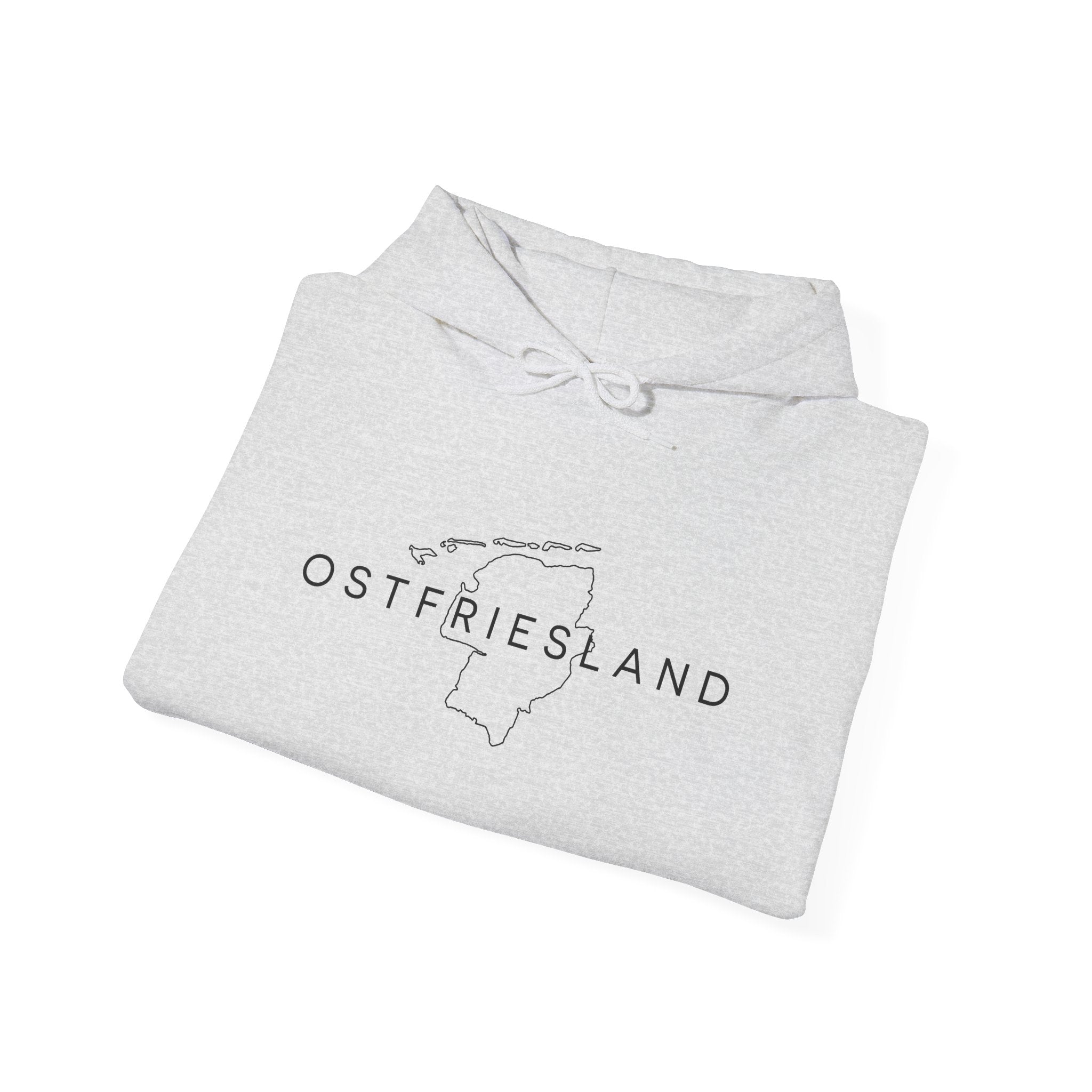 Ostfriesland Karte Hoodie — Minimalistischer Outline Kapuzenpullover