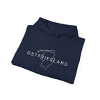 Ostfriesland Karte Hoodie — Minimalistischer Outline Kapuzenpullover