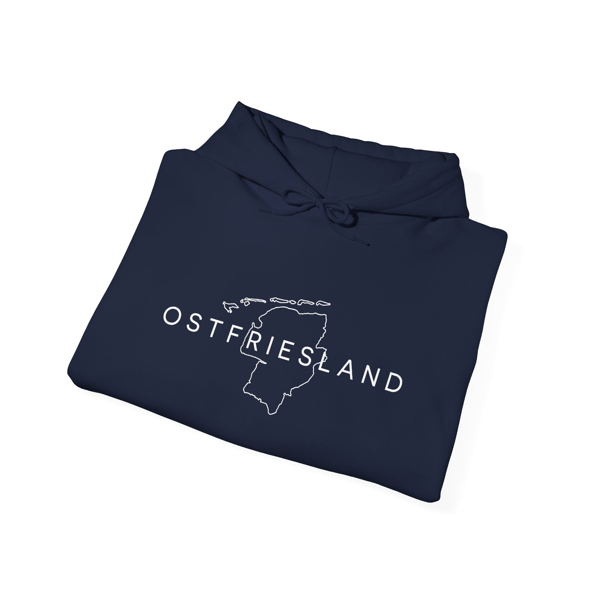 Ostfriesland Karte Hoodie — Minimalistischer Outline Kapuzenpullover