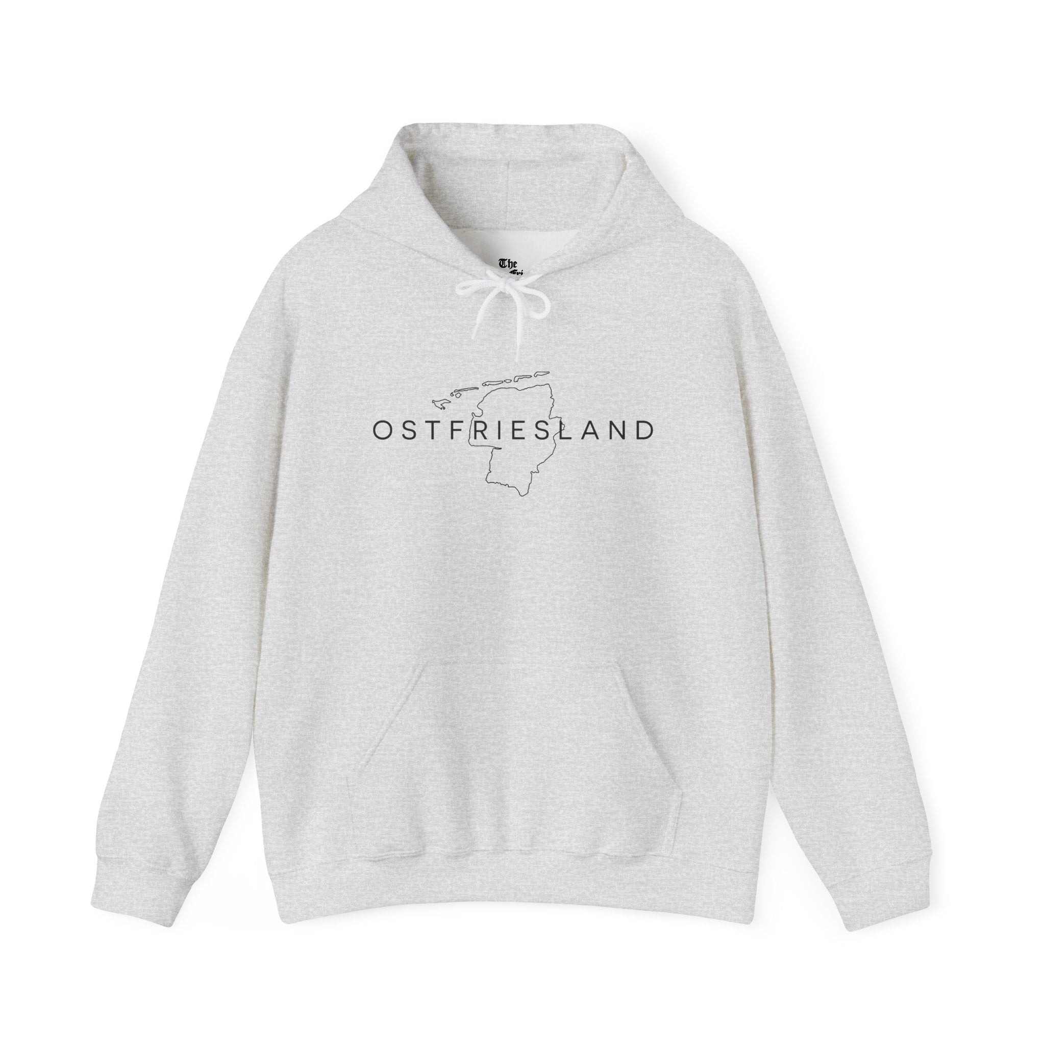 Ostfriesland Karte Hoodie — Minimalistischer Outline Kapuzenpullover